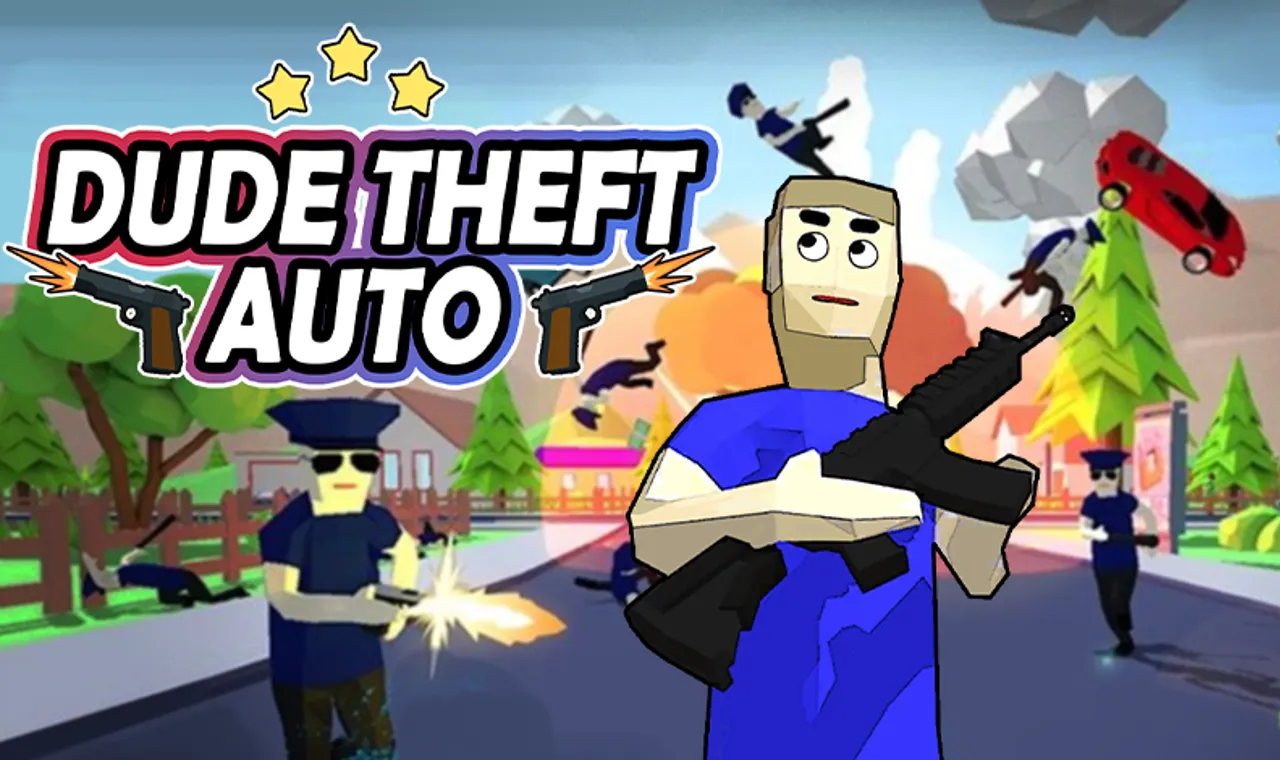 Dude Theft Auto - Official Image on Snow Rider 3D Dude Theft Auto Poster - Play on Snow Rider 3D