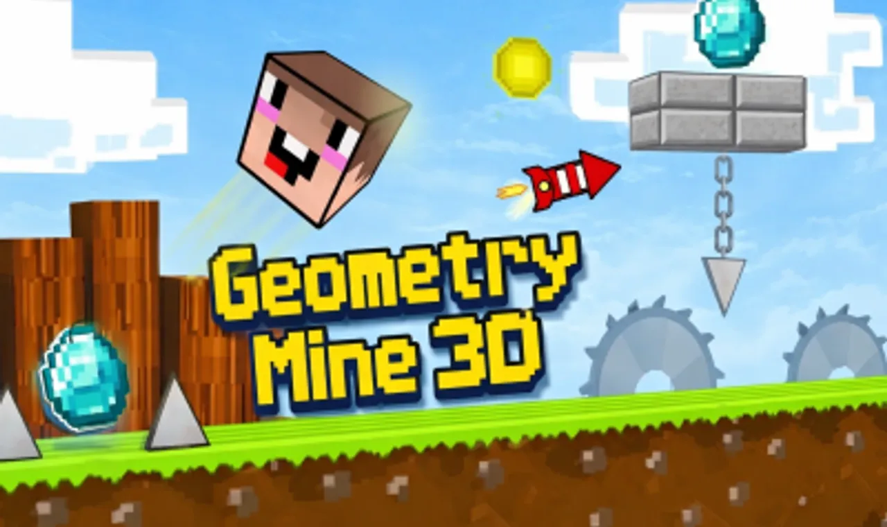 Geometry Mine 3D - Official Image on Snow Rider 3D Geometry Mine 3D Poster - Play on Snow Rider 3D